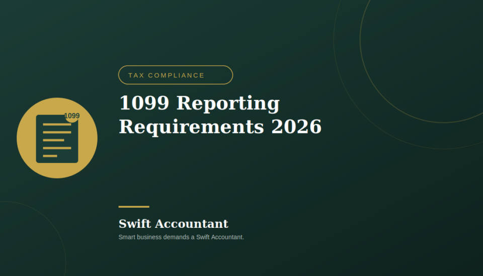 Business owner reviewing 1099 reporting requirements 2026 paperwork
