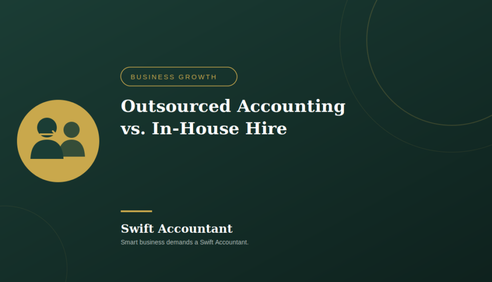 Business owner comparing outsourced accounting vs in-house accountant costs